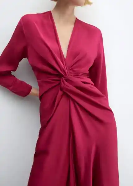 Vestido Fresno4 Fucsia Talla 18 Mujer Mango