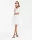 Vestido Corto Poplin Embroidery Dress Blanco 0 Claro S Chevignon