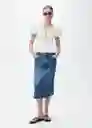 Blusa Benita Crudo Talla L Mujer Mango
