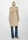 Saco Trench Polana Beige Talla XS Mujer Mango