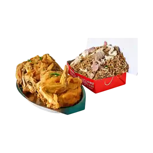 1/4 Pollo con arroz chino pequeño