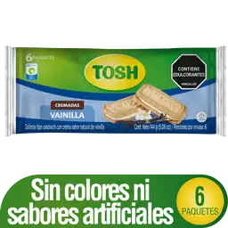 Tosh Galletas Tipo Sándwich con Crema Sabor a Vainilla