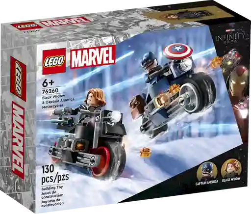 Juguete de Construcción Motos Viuda Negra y Capitán América Lego