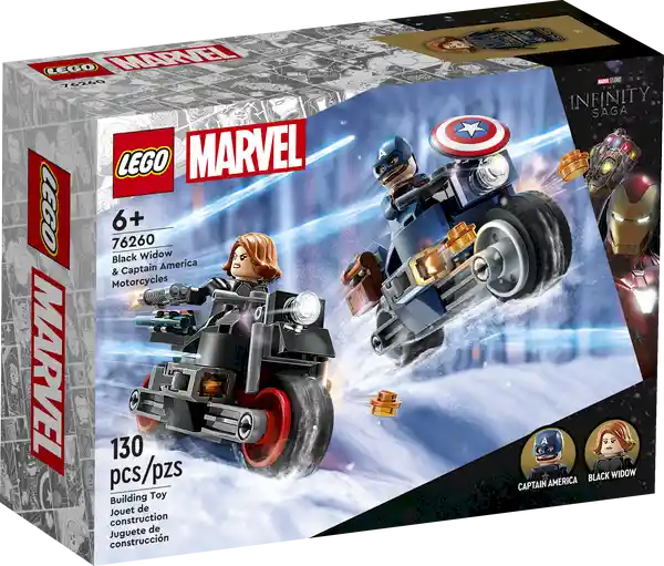 Juguete de Construcción Motos Viuda Negra y Capitán América Lego
