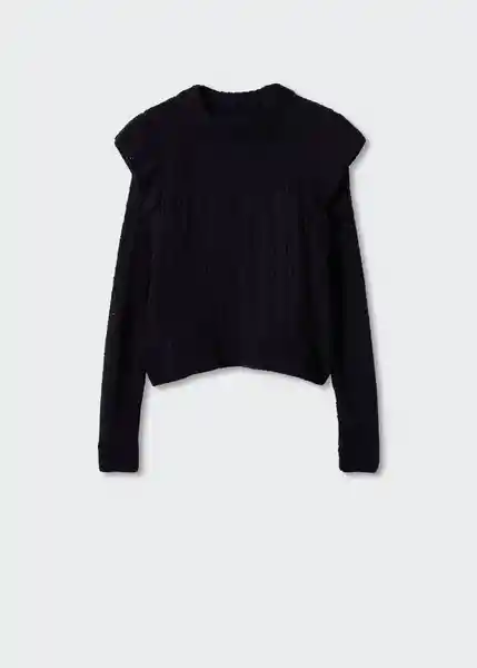 Saco Jersey Volado Negro Talla L Mujer Mango