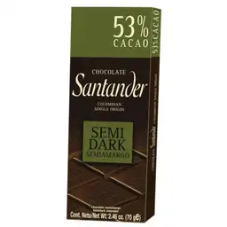 Santander Barra de Chocolate Semiamargo 53 % Cacao