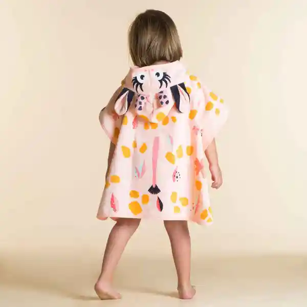 Nabaiji Poncho Toalla Algodón Jirafa Para Bebé Rosa T. 1-3 Años