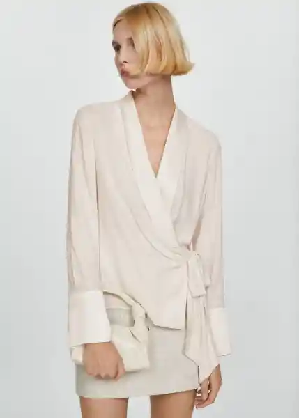 Blusa Rider Crudo Talla M Mujer Mango