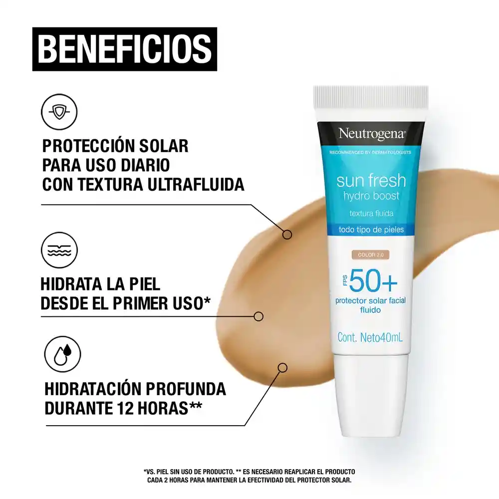 Neutrogena Sun Fresh Hydro Boost Color 2.0 FPS 50+ 40mL