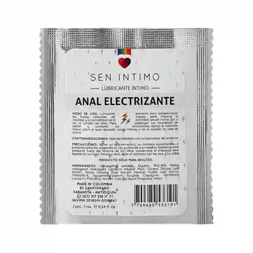 Sen Íntimo Lubricante Íntimo Anal Electrizante Sachet