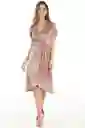 Vestido Midi Velvet Color Rosado Palo de Rosa Talla S Ragged