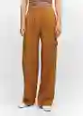 Pantalón Nilo Ocre Talla L Mujer Mango