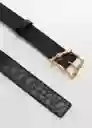 Cinturón Tira Negro Talla M Mujer Mango