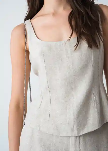 Camisa Issey Mujer Crudo Abedul Claro Talla L 413G379 Naf Naf