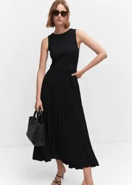 Vestido Caldera-A Negro Talla M Mujer Mango