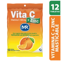Mk Vitamina C (500 mg) + Zinc Sabor Naranja