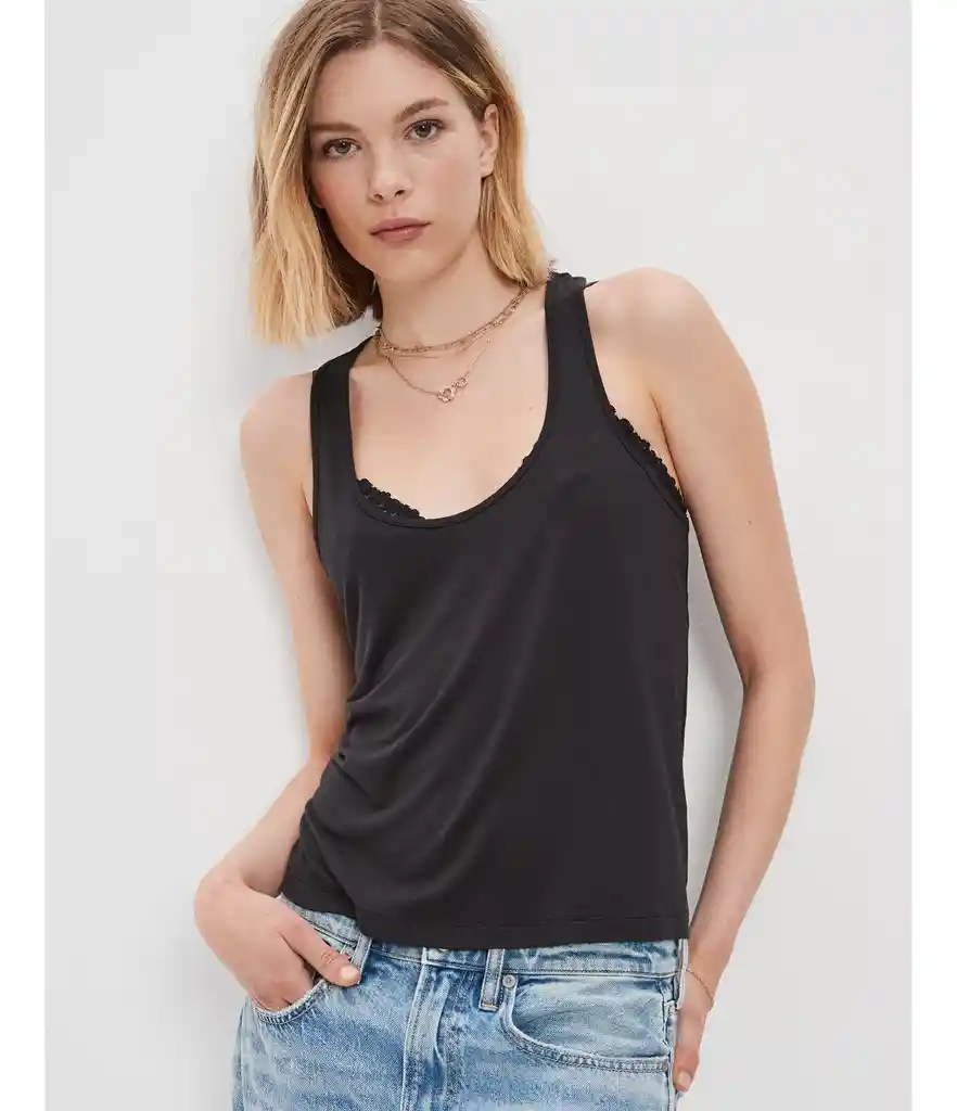 Camiseta Mujer Negro Talla LARGE 400390854366 American Eagle
