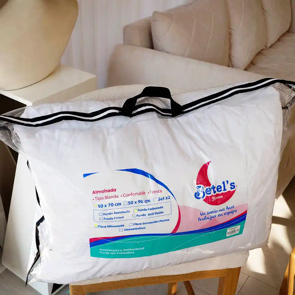 Almohada Eco Setx2 70 X 50 Cm Fibra Siliconada