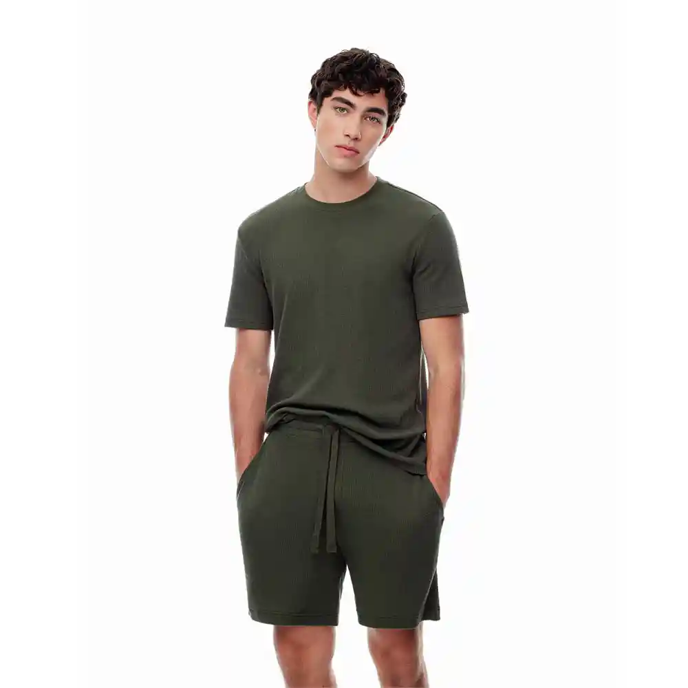 Bermuda Con Elástico en Cintura y Bolsillos Masculino Vivento Gef