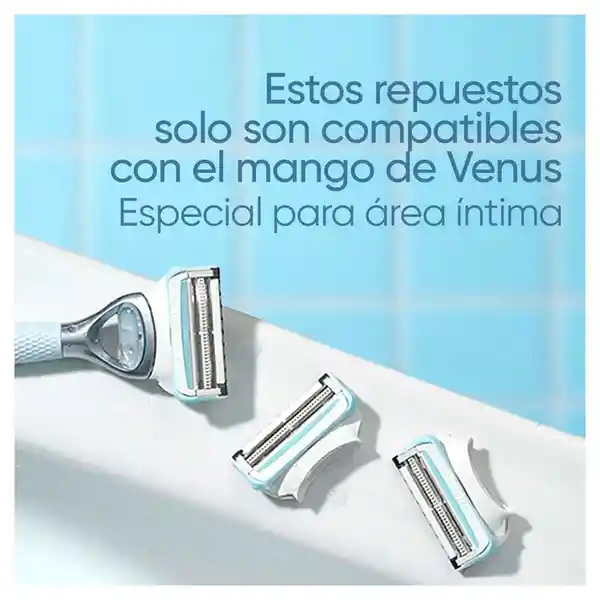 Repuesto Cuchilla Afeitar Mujer Gillette Venus Área Íntima 4 Und