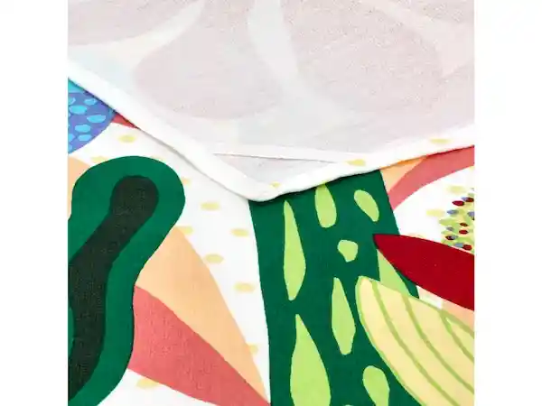 Paño Estampado Atemporal Flores Naranjas Casaideas