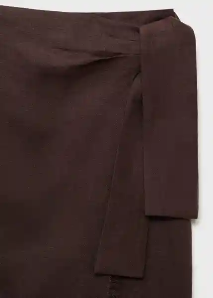 Falda Pareo Chocolate Talla XS Mujer Mango