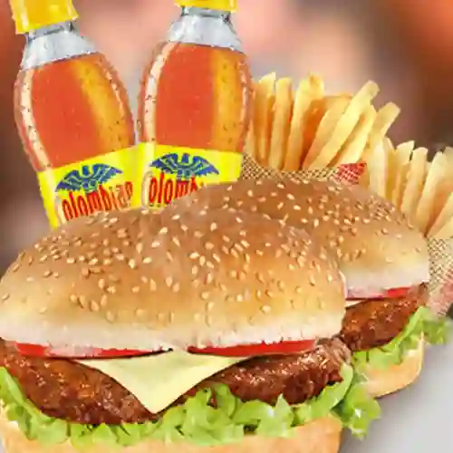 2 Hamburguesas de Carne de Res en Combo