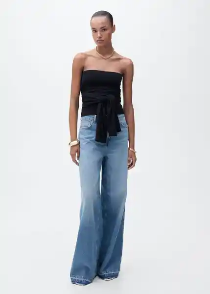 Top Julito Negro Talla S Mujer Mango