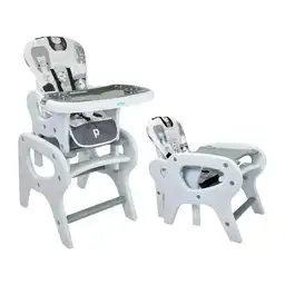 Silla Comedor Bebé 2 en 1 Pcm10 Animals Gr Priori Gris11085