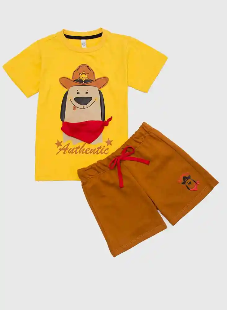 Conjunto Corto 4t-mostaza