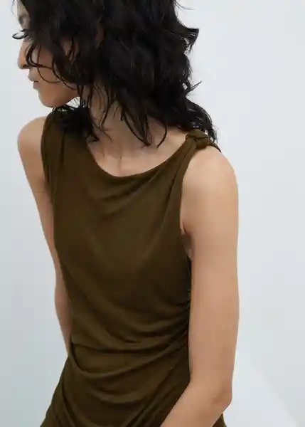 Vestido Cacao Khaki Talla L Mujer Mango