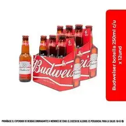 Budweiser Cerveza 250 mL por 12 Unidades