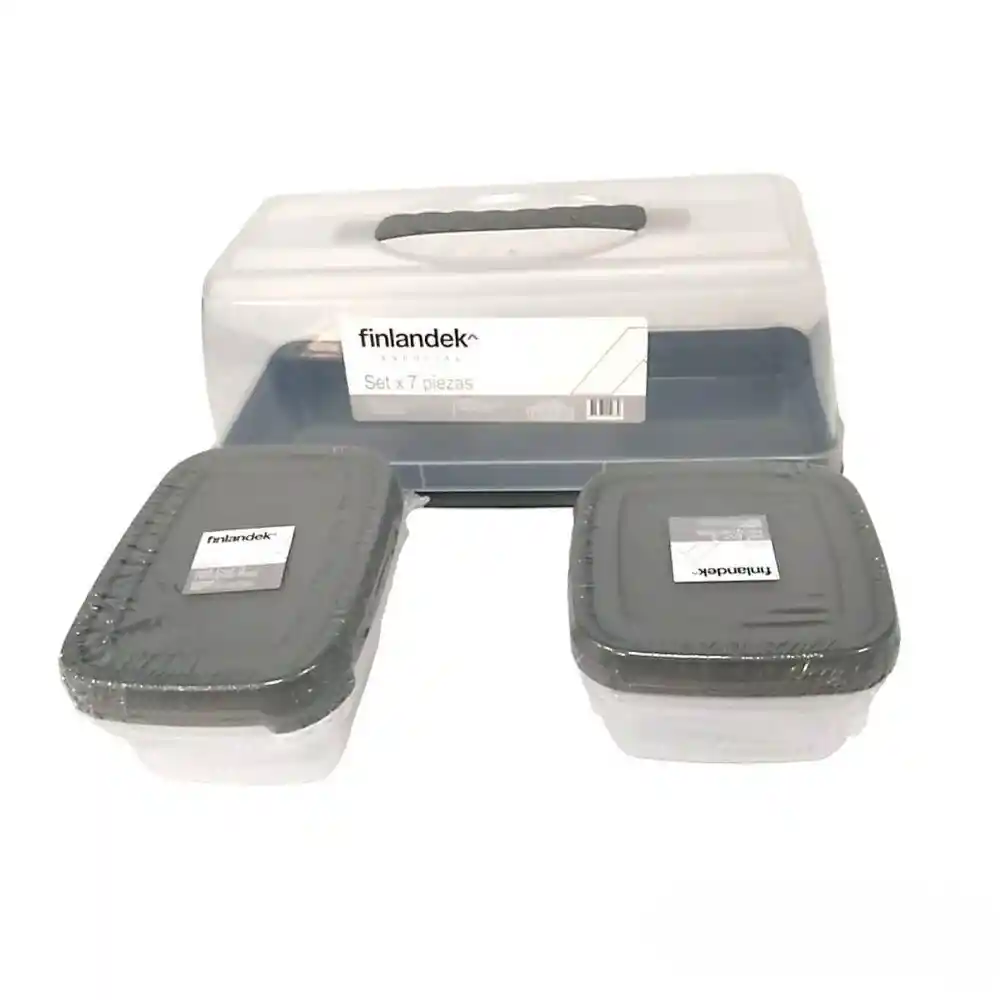 Set X 7piezas Caja Pastelera + Set X 6 Recipientes Finlandek Combo 5
