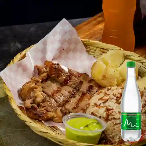 Combo Arroz Churrasco + Manantial con Gas 600 ml