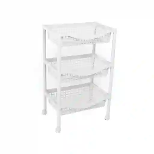 Rimax Canasta Móvil Rectangular Blanca