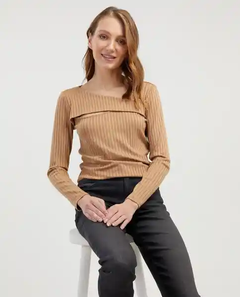 Camiseta Caqui Fango Medio Talla XS 901E024 Esprit