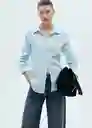 Camisa Samara Celeste Talla S Mujer Mango