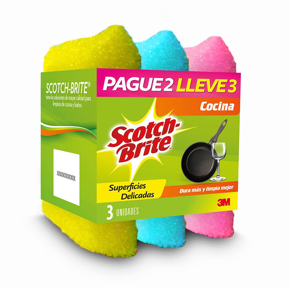 Scotch Brite Esponja De Cocina Curly Limpieza Delicada 3 und