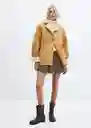 Abrigo Ositomio Camel Talla L Mujer Mango