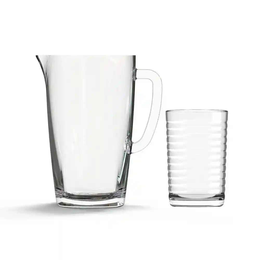 Set X 5 Rayas 1 Jarra /4 Vasos Cristar 9850el