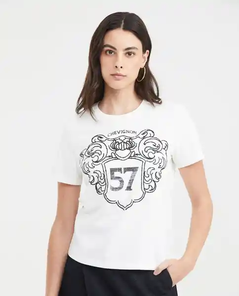 Camiseta Varsity Tee Femenino Crudo Prístino Claro M Chevignon