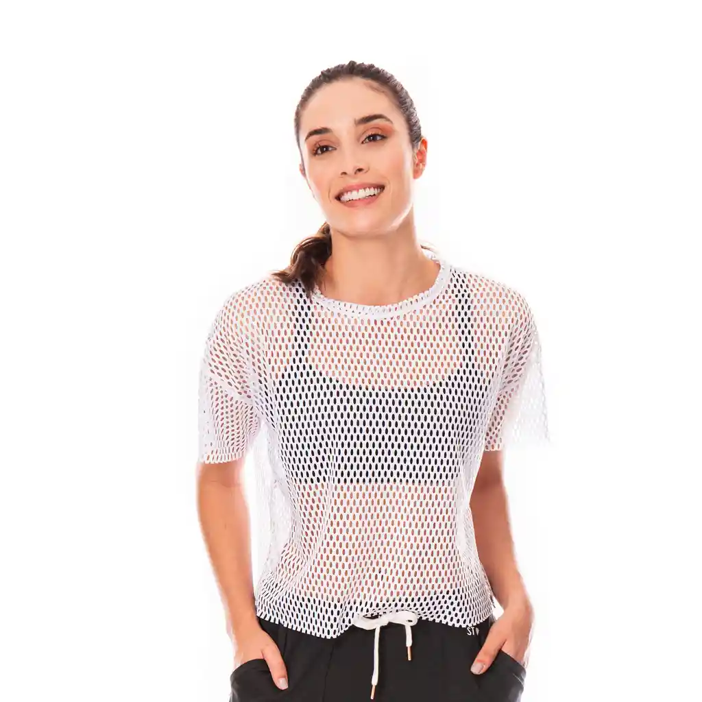 Camiseta Poliéster Mujer Blanco Fondo M 66143 Talla S