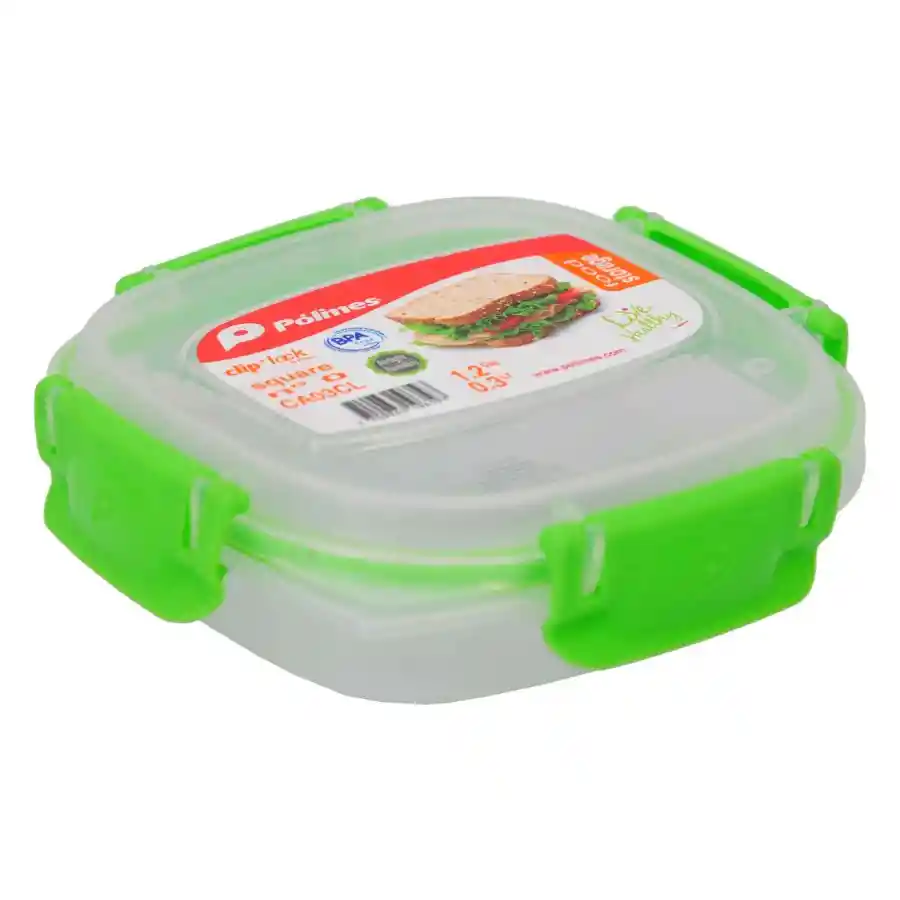 Recip Herm Polimes Cuadr Clip Ca03cl