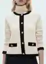 Chaqueta Pia Crudo Talla S Mujer Mango