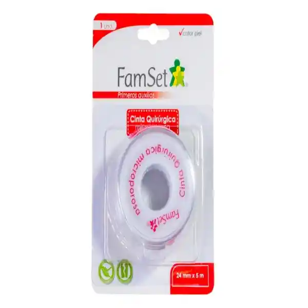 Famset Cinta Quirúrgica Microporosa Piel 24 mm x 5 m