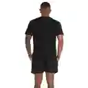 Camiseta Manga Corta Madarin Splice Hombre Negro-m