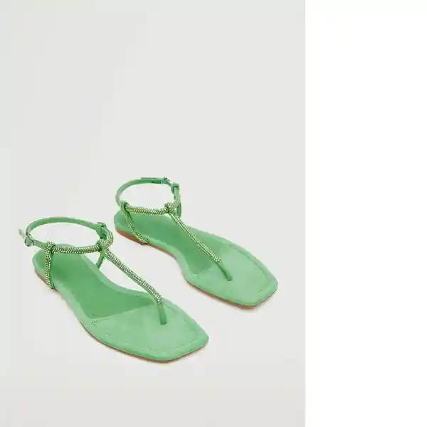 Sandalias Tubi Verde Talla 38 Mujer Mango