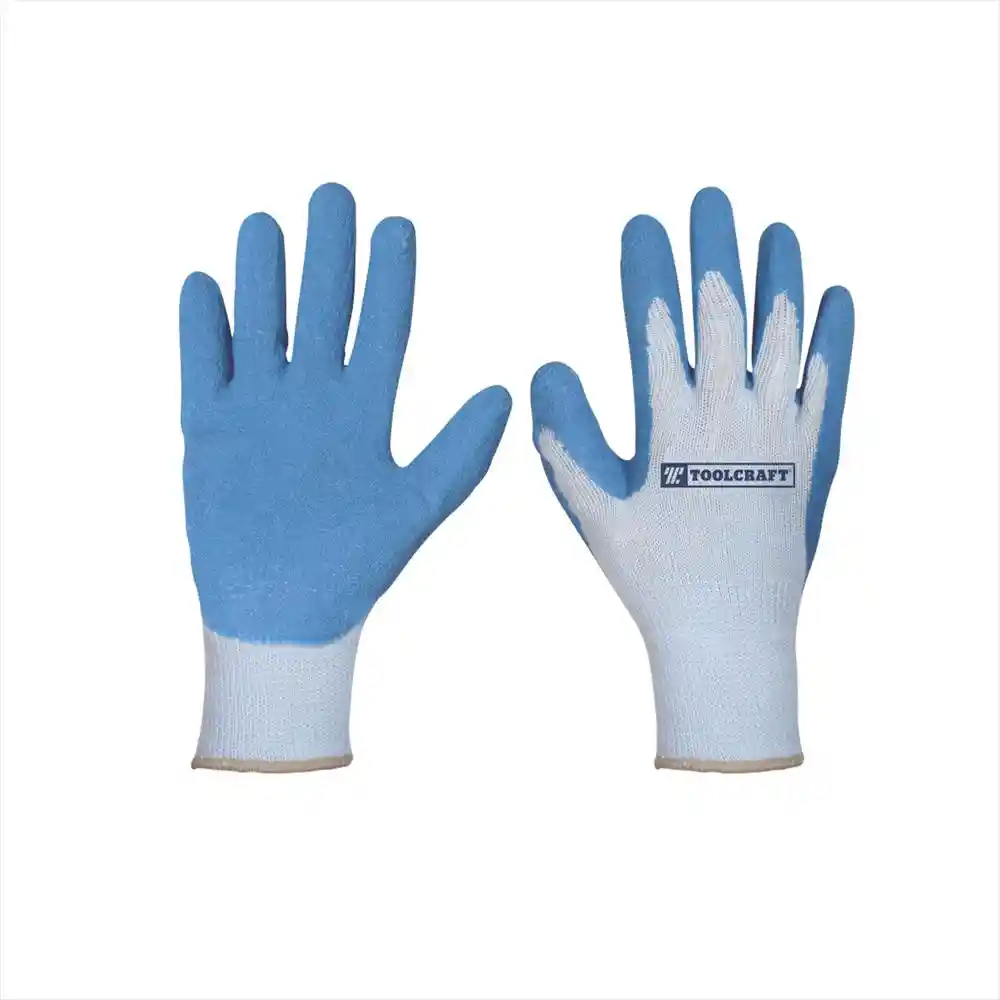 Guantes de Caucho y Algodón Talla L Toolcraft Cuerpo Rugoso Toolcraft