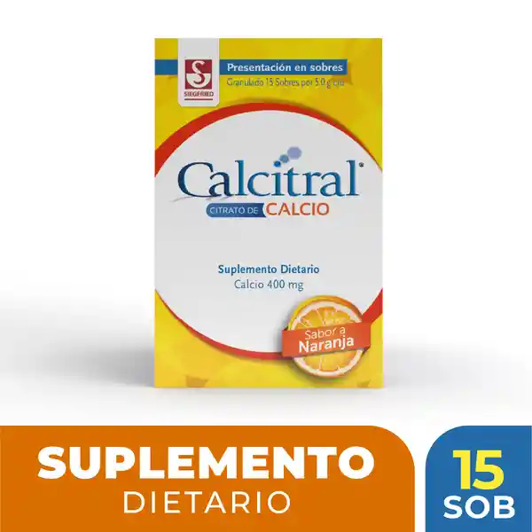 Calcitral Medicamento Granulado Sabor Naranja