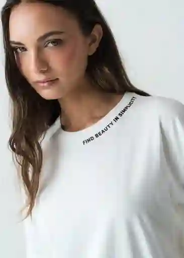 Camiseta Mujer Crudo Puro Claro Talla L 402G073 Naf Naf